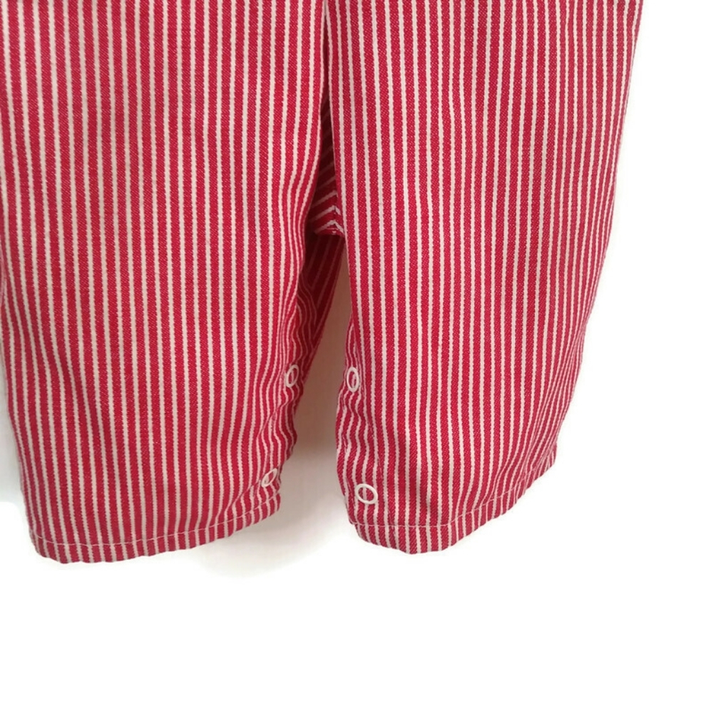 Sears Vintage Infant Pinstripe Railroad Train Jumper Bib Conductor Overalls - Picture 8 of 13